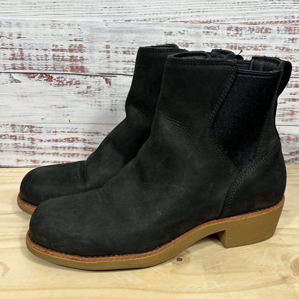 WORX Red Wing Black Leather Chelsea Work Boots 9M Oil/Slip Resistant Steel Toe